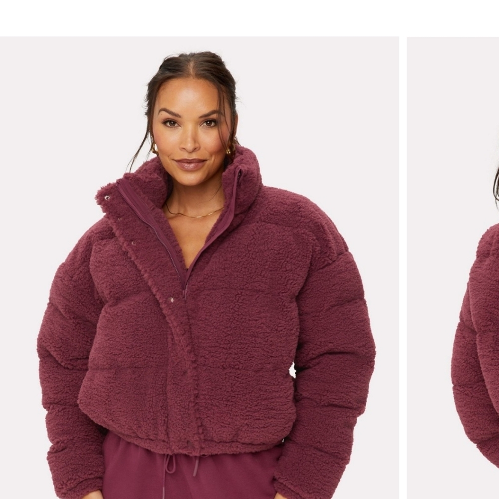 YITTY Maroon Teddy Puffer Jacket